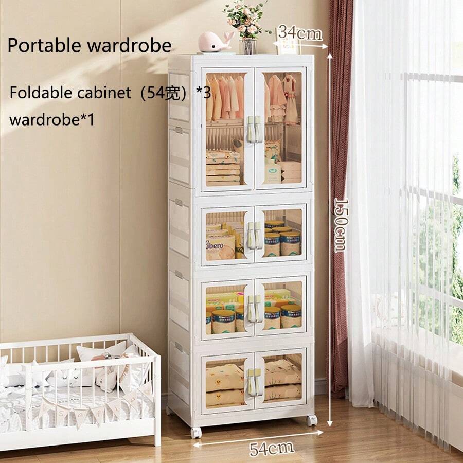 Armadietto Portatile in Plastica con ante in Vetro